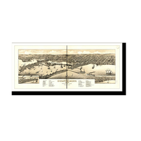 Panoramic Map - Duluth, Minnesota, 1883 - Bird's Eye View Print