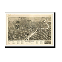 Panoramic Map - South Bend, Indiana, 1890 - Bird's Eye View Print