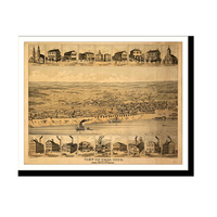 Panoramic Map - Tell City, Indiana, 1870 - Bird's Eye View Print