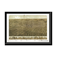 Panoramic Map - Adrian, Michigan, 1866 - Bird's Eye View Print