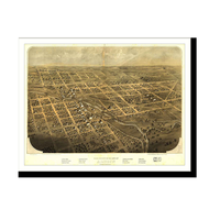 Panoramic Map - Albion, Michigan, 1868 - Bird's Eye View Print