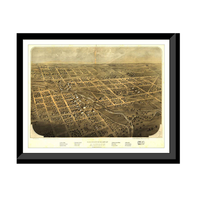 Panoramic Map - Albion, Michigan, 1868 - Bird's Eye View Print
