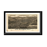 Panoramic Map - Great Barrington, Massachusetts, 1884 - Bird's Eye View