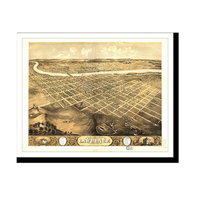 Panoramic Map - Lawrence, Kansas, 1869 - Bird's Eye View Print