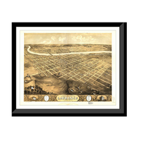 Panoramic Map - Lawrence, Kansas, 1869 - Bird's Eye View Print
