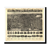 Panoramic Map - Haverhill, Massachusetts, 1914 - Bird's Eye View Print
