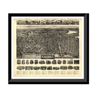 Panoramic Map - Haverhill, Massachusetts, 1914 - Bird's Eye View Print