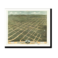 Panoramic Map - Bowling Green, Kentucky, 1871 - Bird's Eye View Print