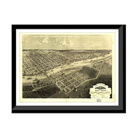 Panoramic Map - Bay City, Michigan, 1867 - Bird's Eye View Print