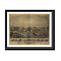 Panoramic Map - Hebronville, Massachusetts, 1891 - Bird's Eye View Print