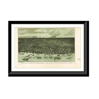 Panoramic Map - Detroit, Michigan, 1889 - Bird's Eye View Print