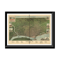 Panoramic Map - Paducah, Kentucky, 1889 - Bird's Eye View Print