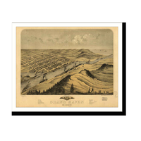 Panoramic Map - Grand Haven, Michigan, 1868 - Bird's Eye View Print