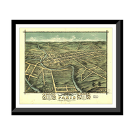 Panoramic Map - Paris, Kentucky, 1870 - Bird's Eye View Print