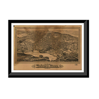 Panoramic Map - Woburn, Massachusetts, 1883 - Bird's Eye View Print