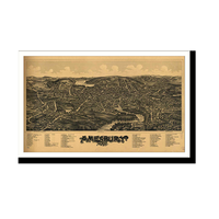 Panoramic Map - Amesbury, Massachusetts, 1891 - Bird's Eye View Print