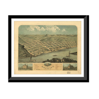 Panoramic Map - Red Wing, Minnesota, 1868 - Bird's Eye View Print