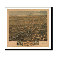Panoramic Map - Rochester, Minnesota, 1869 - Bird's Eye View Print