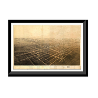 Panoramic Map - Jackson, Michigan, 1868 - Bird's Eye View Print