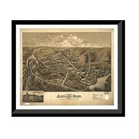 Panoramic Map - Ashland, Massachusetts, 1878 - Bird's Eye View Print