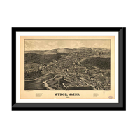 Panoramic Map - Athol, Massachusetts, 1887 - Bird's Eye View Print
