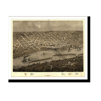Panoramic Map - St. Paul, Minnesota, 1867 - Bird's Eye View Print