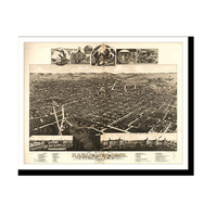 Panoramic Map - Kalamazoo, Michigan, 1883 - Bird's Eye View Print