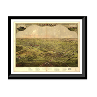 Panoramic Map - Lansing, Michigan, 1866 - Bird's Eye View Print
