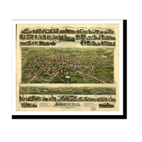 Panoramic Map - Barre, Massachusetts, 1891 - Bird's Eye View Print