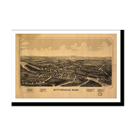 Panoramic Map - Mittineague, Massachusetts, 1889 - Bird's Eye View Print