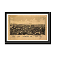 Panoramic Map - Mittineague, Massachusetts, 1889 - Bird's Eye View Print