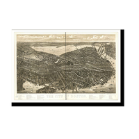 Panoramic Map - Boston, Massachusetts, 1879 - Bird's Eye View Print