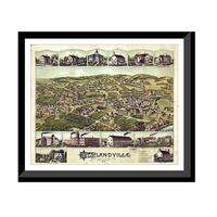 Panoramic Map - Needham Heights, Massachusetts, 1887 - Bird's Eye View