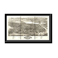 Panoramic Map - Boston, Massachusetts, 1880 - Bird's Eye View Print