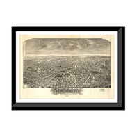 Panoramic Map - Newton, Massachusetts, 1897 - Bird's Eye View Print