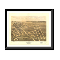 Panoramic Map - Brookfield, Missouri, 1869 - Bird's Eye View Print