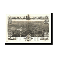 Panoramic Map - Brockton, Massachusetts, 1882 - Bird's Eye View Print
