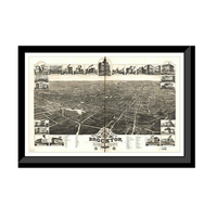 Panoramic Map - Brockton, Massachusetts, 1882 - Bird's Eye View Print