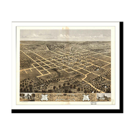 Panoramic Map - Columbia, Missouri, 1869 - Bird's Eye View Print