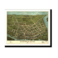 Panoramic Map - Chicopee, Massachusetts, 1878 - Bird's Eye View Print