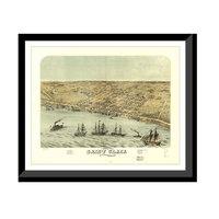 Panoramic Map - Saint Clair, Michigan, 1868 - Bird's Eye View Print