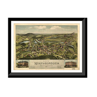 Panoramic Map - Northborough, Massachusetts, 1887 - Bird's Eye View Print