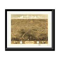 Panoramic Map - Independence, Missouri, 1868 - Bird's Eye View Print