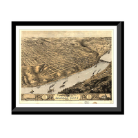 Panoramic Map - Kansas City, Missouri, 1869 - Bird's Eye View Print