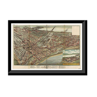 Panoramic Map - Kansas City, Missouri, 1895 - Bird's Eye View Print