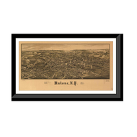 Panoramic Map - Malone, New York, 1886 - Bird's Eye View Print