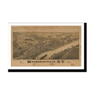 Panoramic Map - Mechanicville, New York, 1880 - Bird's Eye View Print