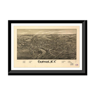 Panoramic Map - Canton, New York, 1885 - Bird's Eye View Print