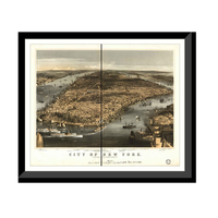 Panoramic Map - New York, New York, 1856 - Bird's Eye View Print