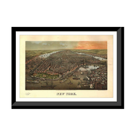 Panoramic Map - New York, New York, 1873 - Bird's Eye View Print